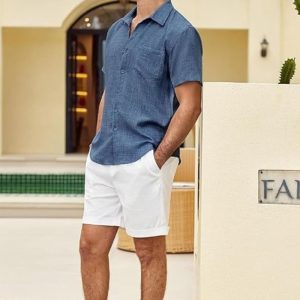 Lymio Men Cotton Regular Fit Shirt || Stylish (Resort-Slub)